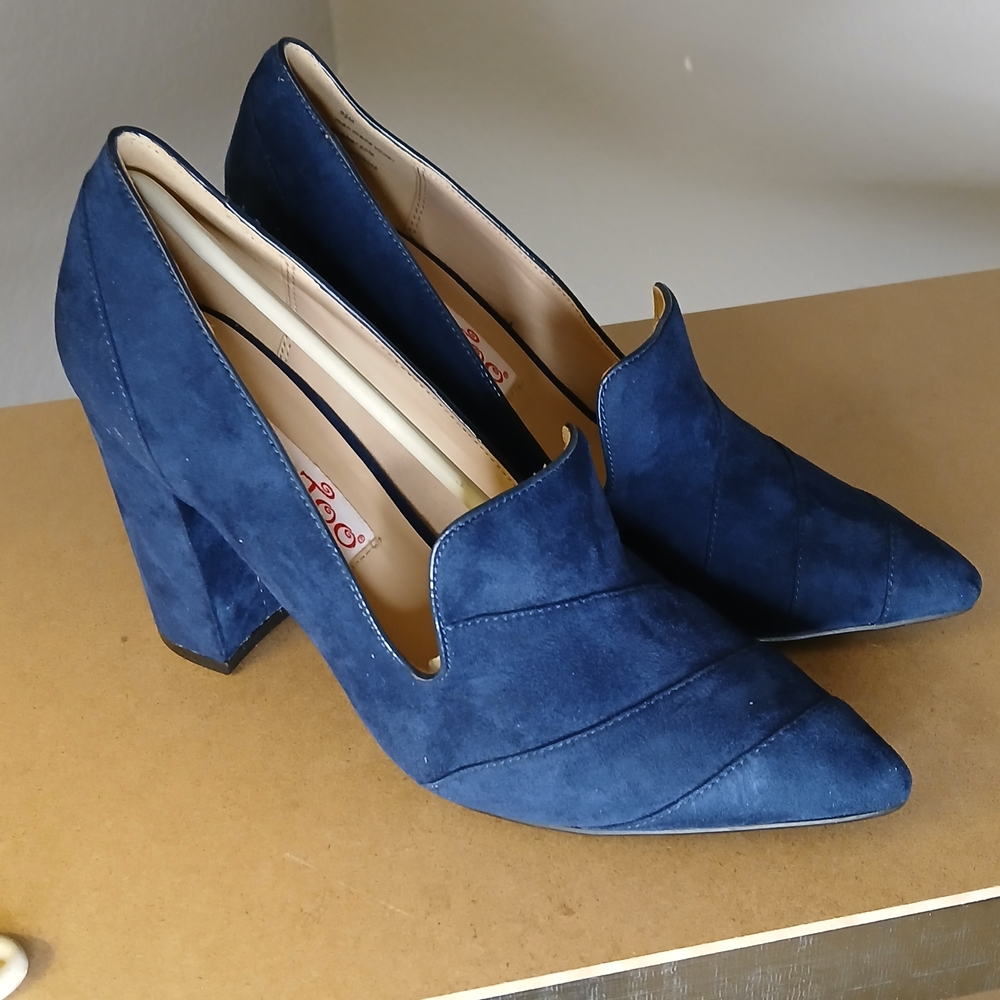 Elegant Blue Suede Women's Heels